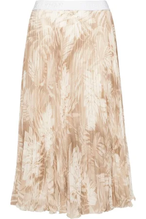 Ermanno Firenze Forest-print pleated skirt