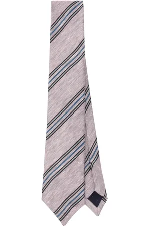 Paul Smith Stripe-print linen-silk blend tie