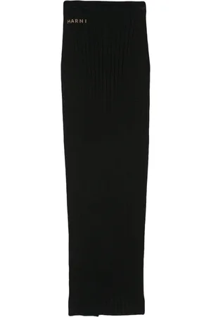 Marni Logo-jacquard ribbed skirt