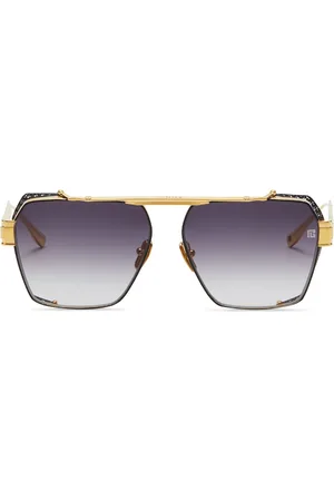 Balmain Logo-engraved oversize-frame sunglasses