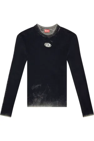 Diesel Appliqu??-logo ribbed top