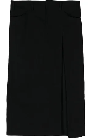 YOHJI YAMAMOTO Side-slit denim maxi skirt
