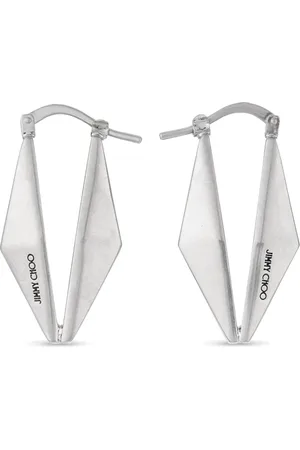 Jimmy Choo Diamond engraved-logo earrings
