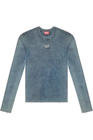 Diesel Appliqu??-logo ribbed top