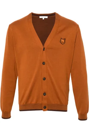 Maison Kitsuné Logo-patch cotton cardigan