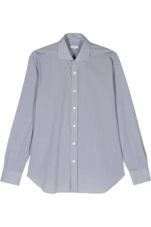 BARBA Striped spread-collar shirt