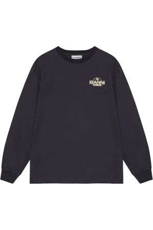 Ganni Logo-print cotton sweatshirt