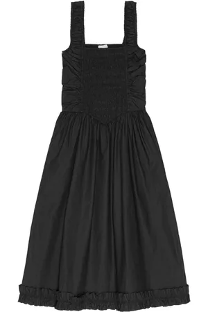 Ganni Ruched poplin dress
