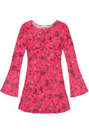 Ganni Floral-print long-sleeve dress