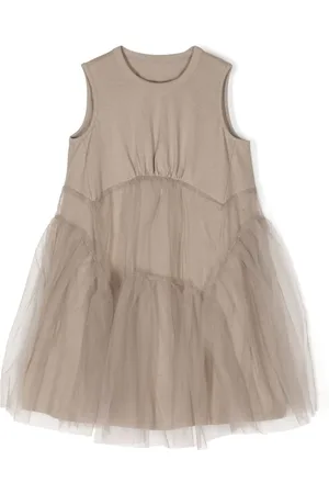 JNBY by JNBY Tulle-overlay cotton dress