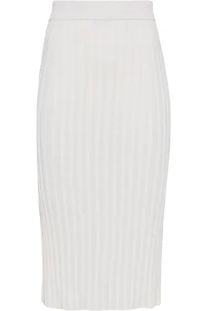 Joseph Satiny rib-knit midi skirt