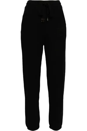 Elisabetta Franchi Boucl??-effect cotton track pants