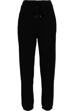 Elisabetta Franchi Bouclé-effect cotton track pants