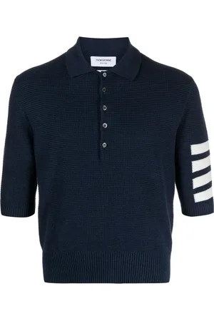 Thom Browne 4-Bar linen-blend polo