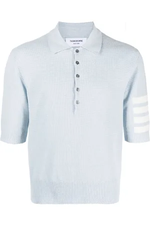 Thom Browne 4-Bar waffle-knit polo shirt