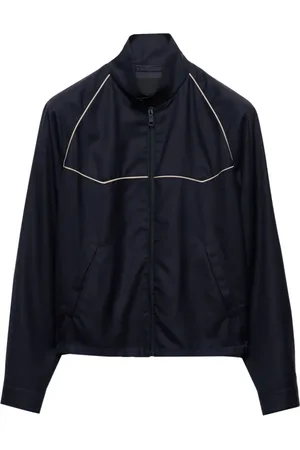Prada Contrast-trim wool bomber jacket
