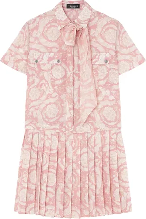 VERSACE Barocco Lavalli�re silk mini dress
