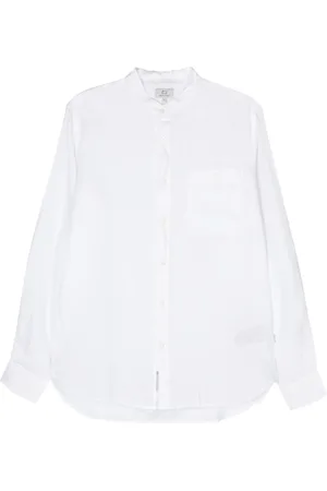 Woolrich Band-collar linen shirt