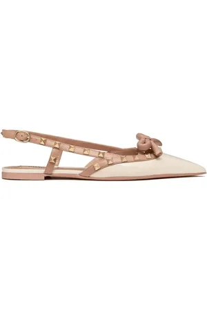 VALENTINO GARAVANI Rockstud Bow slingback ballerina shoes