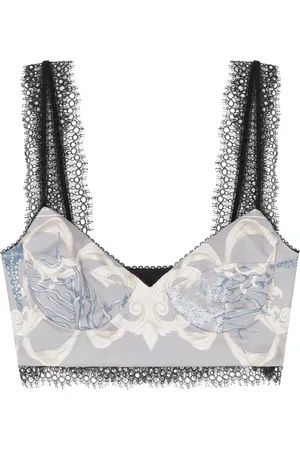 VERSACE Barocco Sea silk bralette top