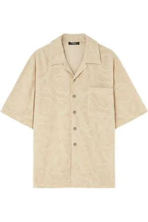 VERSACE Barocco jacquard towel-stitch shirt