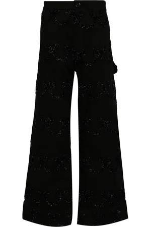 Simone Rocha Crystal-embellishment wide-leg cotton trousers