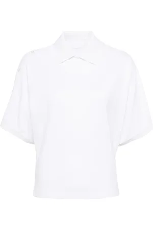SYSTEM Asymmetric cotton polo shirt