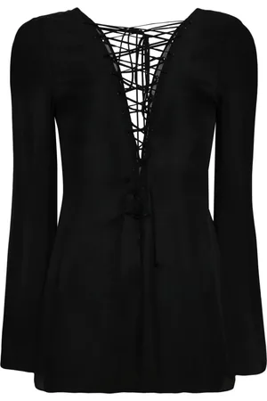 Kiki de Montparnasse Lace-up silk blouse
