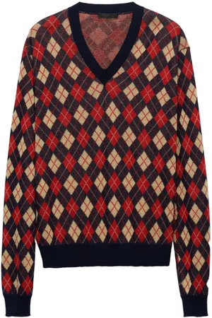 Prada Argyle cotton jumper