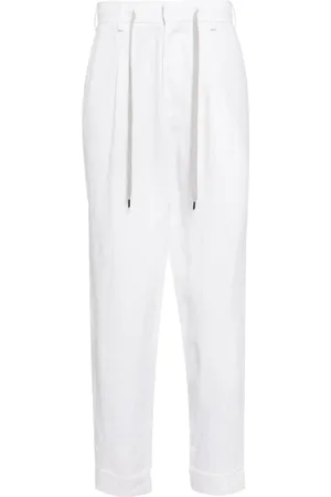 N.PEAL Drawstring linen trousers
