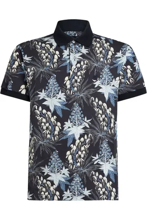 Etro Leaf-print cotton polo shirt