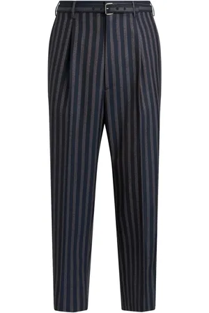 Etro Striped belted trousers