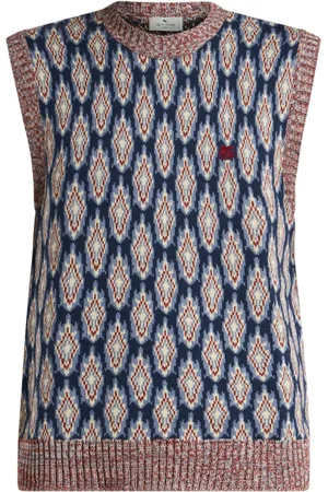 Etro Pegaso-appliqué jacquard-pattern waistcoat