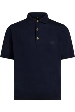 Etro Logo-embroidered knitted polo shirt