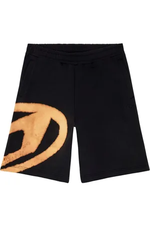 Diesel Crow-Bleach cotton track shorts