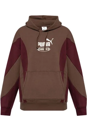 PUMA Panelled logo-print hoodie