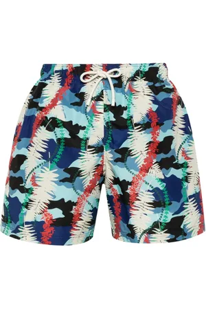 Palm Angels Leaf-print swim shorts