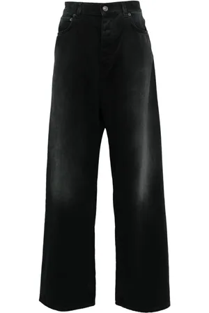 Balenciaga Denim Size Sticker mid-rise wide-leg jeans