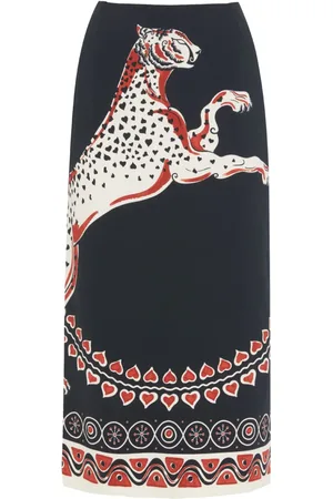 La DoubleJ Gattopardo-print pencil skirt
