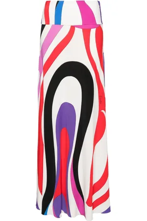 Puccini Marmo-print long skirt