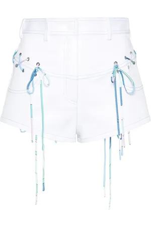 Puccini Lace-up denim shorts