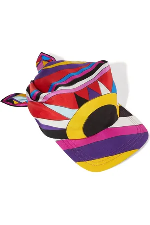 Puccini Abstract-pattern silk visor hat
