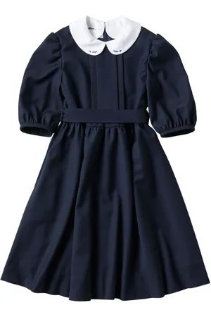 Familiar Floral-embroidered belted dress