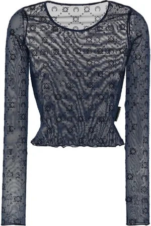 Marine Serre Moonogram mesh longsleeved top