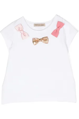 HUCKLEBONES LONDON Bow-embellished jersey t-shirt
