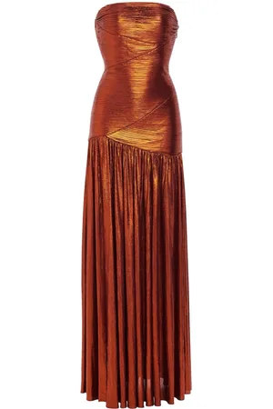 Woolrich V-neck cotton maxi dress - Orange