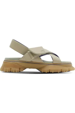 Burberry Crossover debossed-logo leather sandals