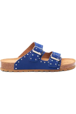 Scarosso Delilah stud-embellished suede slides