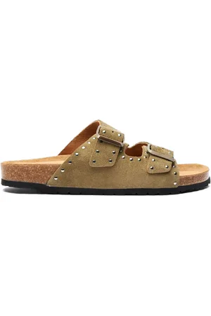 Scarosso Hopi stud-embellished suede sandals