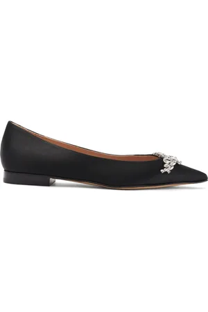 Scarosso Iris crystal-embellished satin ballerinas